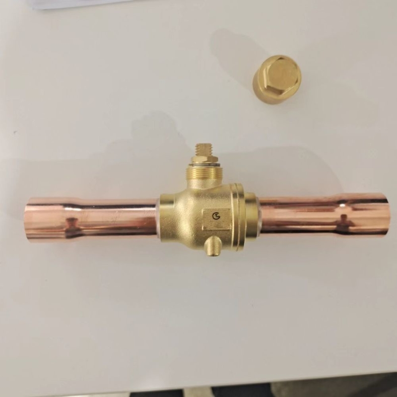 Bakır 3/8 Soğutma Küre Valfi Hızlı Düzenleme DN4 Valf İki Eli 0 ~ 4.5 MPa için