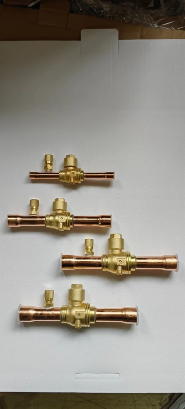 Bakır 3/8 Soğutma Küre Valfi Hızlı Düzenleme DN4 Valf İki Eli 0 ~ 4.5 MPa için